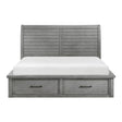 Logandale Antique Gray Queen Sleigh Storage Platform Bed by Homelegance at Eve Furniture