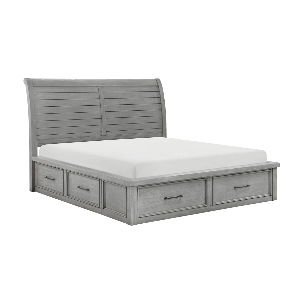 Logandale Antique Gray Sleigh Storage Platform Bedroom Set by Homelegance at Eve Furniture