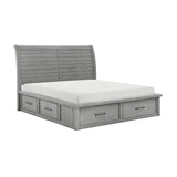 Logandale Antique Gray Sleigh Storage Platform Bedroom Set by Homelegance at Eve Furniture