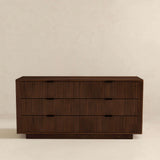 Lola Mid Century Modern Walnut Dresser With 6 Drawers by Ashcroft Imports at Eve Furniture