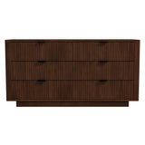 Lola Mid Century Modern Walnut Dresser With 6 Drawers by Ashcroft Imports at Eve Furniture