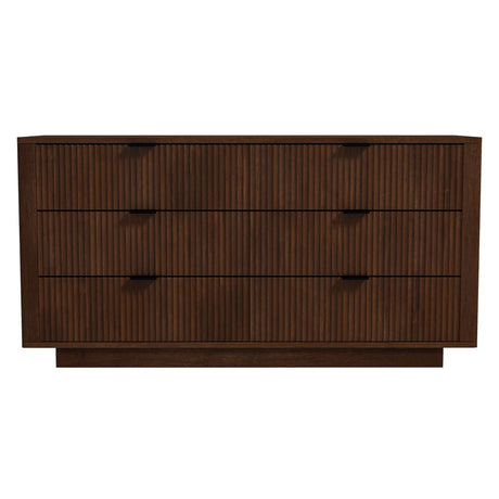 Lola Mid Century Modern Walnut Dresser With 6 Drawers by Ashcroft Imports at Eve Furniture