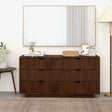 Lola Mid Century Modern Walnut Dresser With 6 Drawers by Ashcroft Imports at Eve Furniture
