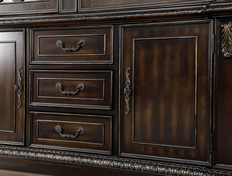 Lombardy Walnut Hutch & Buffet by Furniture of America at Eve Furniture