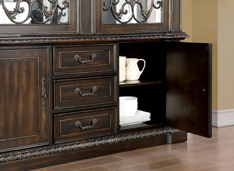 Lombardy Walnut Hutch & Buffet by Furniture of America at Eve Furniture
