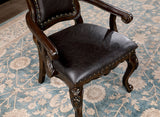 Lombardy Walnut/Dark Brown Arm Chair, Set of 2 by Furniture of America at Eve Furniture