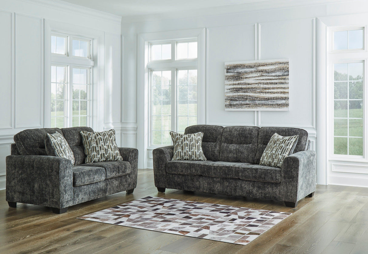 Lonoke Gunmetal Living Room Set by Ashley at Eve Furniture