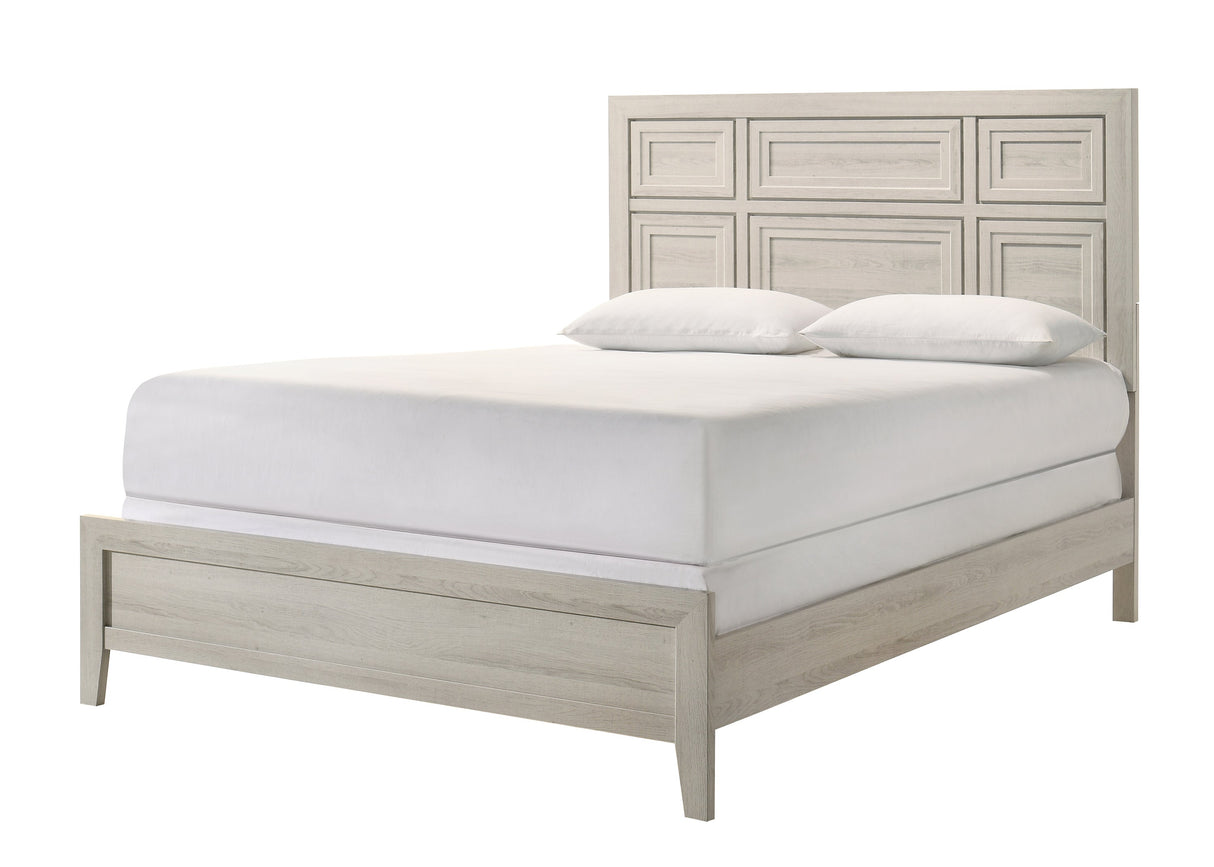 Lorraine Antique White King Panel Bed by Crown Mark at Eve Furniture