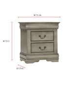 Louis Philip Gray Nightstand by Crown Mark at Eve Furniture