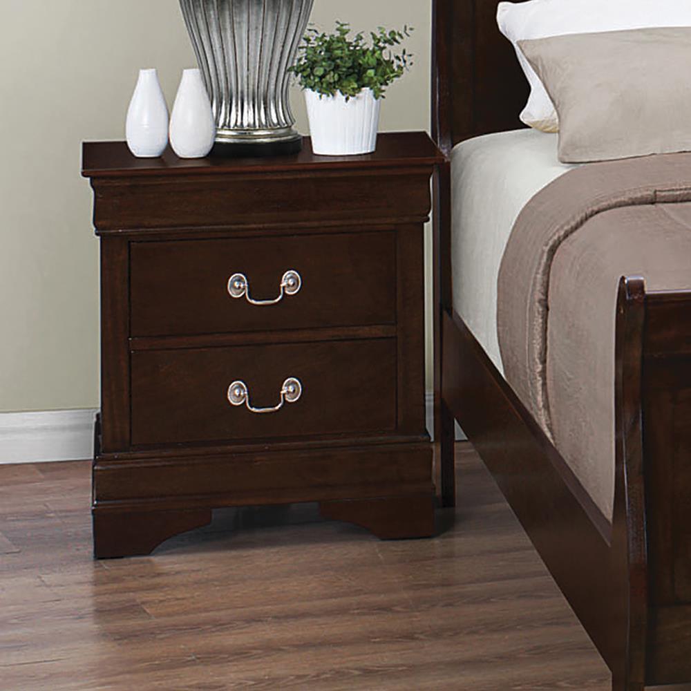 Louis Philippe Cappuccino 2-Drawer Nightstand by Coaster at Eve Furniture