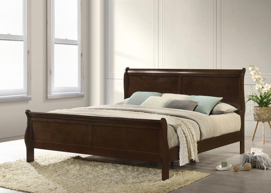 Louis Philippe Cappuccino Eastern King Panel Sleigh Bed by Coaster at Eve Furniture