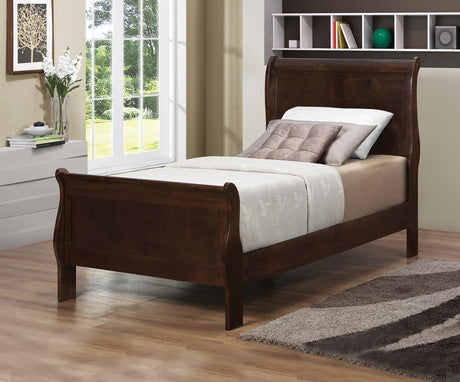Louis Philippe Cappuccino Twin Panel Sleigh Bed by Coaster at Eve Furniture