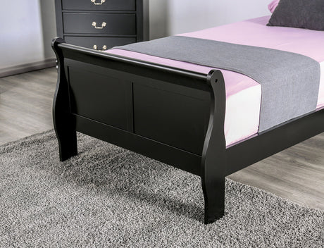 Louis Philippe Black Twin Bed by Furniture of America at Eve Furniture