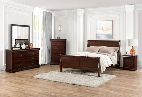Louis Philippe Dark Cherry Twin Bed by Furniture of America at Eve Furniture