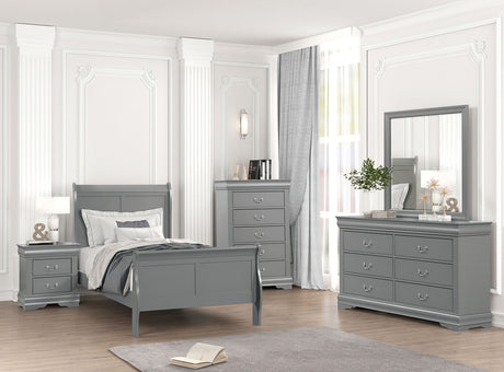 Louis Philippe Gray Twin Bed by Furniture of America at Eve Furniture