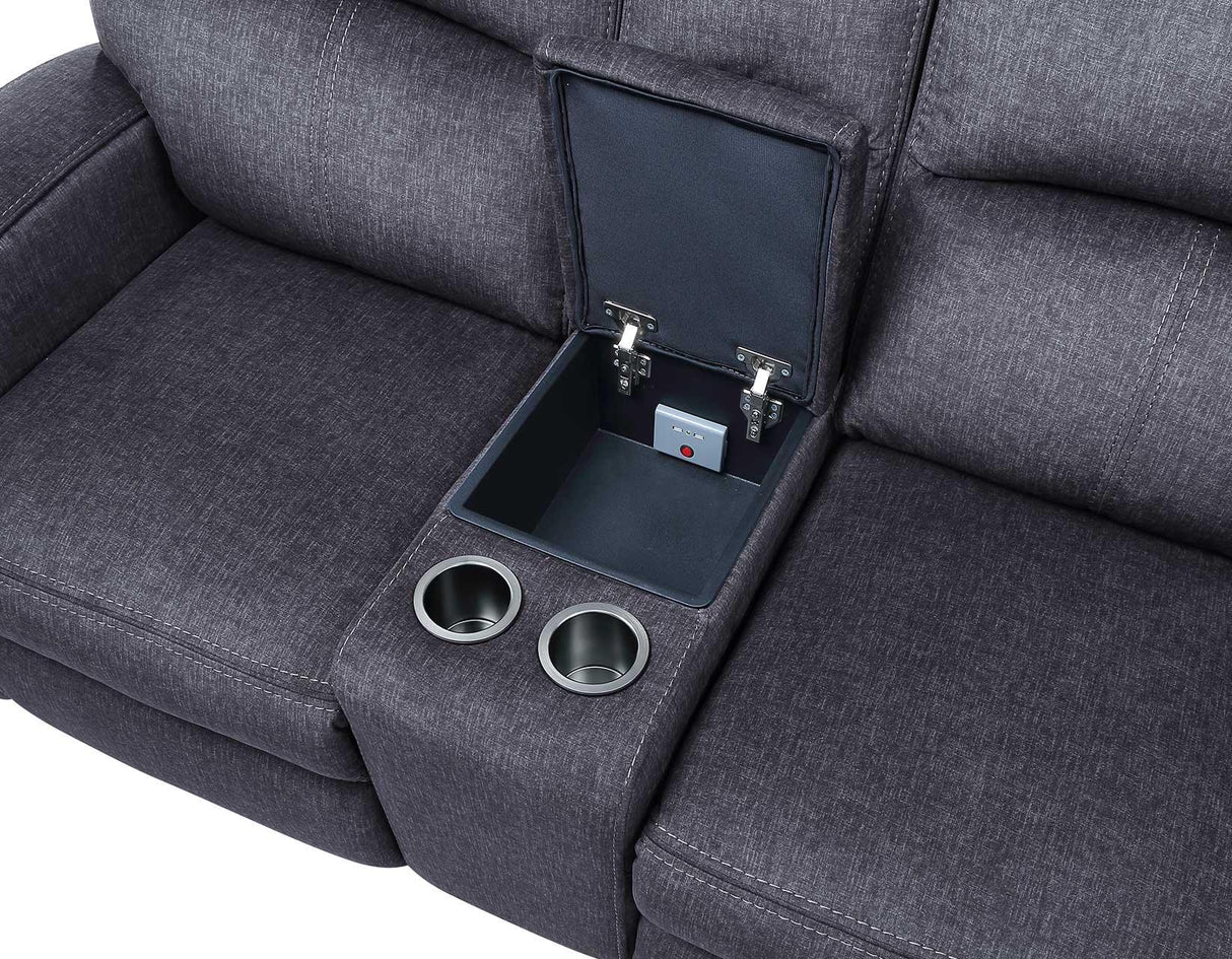 Lovell Charcoal Power Console Loveseat by Steve Silver at Eve Furniture
