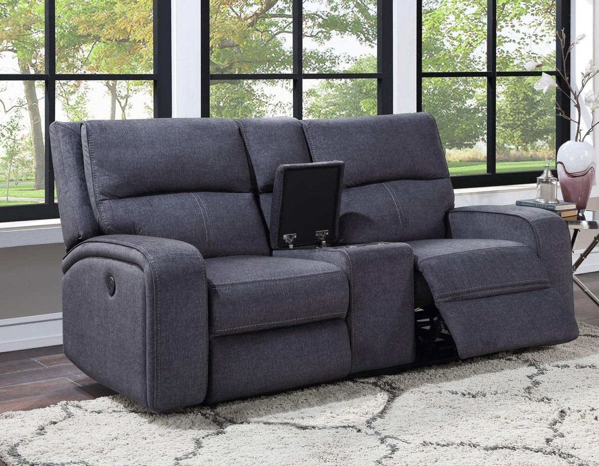 Lovell Charcoal Power Console Loveseat by Steve Silver at Eve Furniture