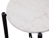 Loxie White 3-Piece Round Solid Marble Top Table Set by Steve Silver at Eve Furniture
