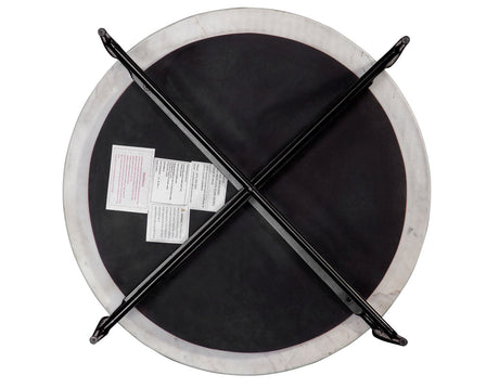 Loxie White 3-Piece Round Solid Marble Top Table Set by Steve Silver at Eve Furniture