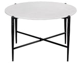 Loxie White 3-Piece Round Solid Marble Top Table Set by Steve Silver at Eve Furniture