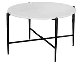 Loxie White 3-Piece Round Solid Marble Top Table Set by Steve Silver at Eve Furniture