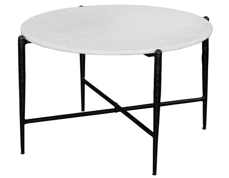 Loxie White 3-Piece Round Solid Marble Top Table Set by Steve Silver at Eve Furniture