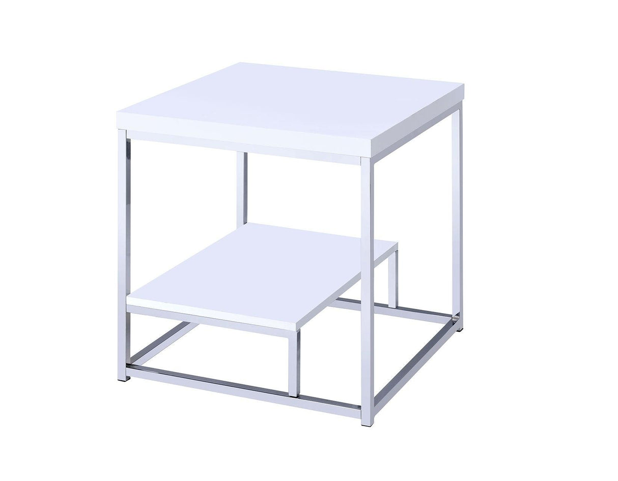 Lucia End Table, White by Steve Silver at Eve Furniture