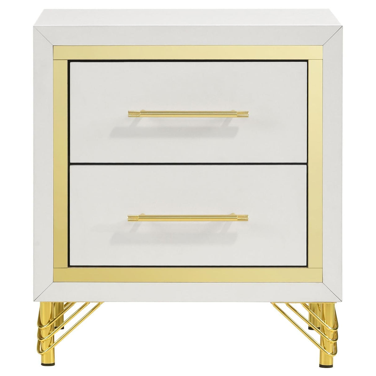 Lucia White 2-drawer Nightstand Bedside Table by Coaster at Eve Furniture