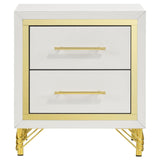 Lucia White 2-drawer Nightstand Bedside Table by Coaster at Eve Furniture