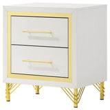 Lucia White 2-drawer Nightstand Bedside Table by Coaster at Eve Furniture