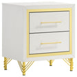 Lucia White 2-drawer Nightstand Bedside Table by Coaster at Eve Furniture