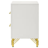 Lucia White 2-drawer Nightstand Bedside Table by Coaster at Eve Furniture