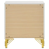 Lucia White 2-drawer Nightstand Bedside Table by Coaster at Eve Furniture