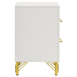 Lucia White 2-drawer Nightstand Bedside Table by Coaster at Eve Furniture