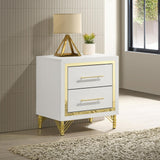 Lucia White 2-drawer Nightstand Bedside Table by Coaster at Eve Furniture