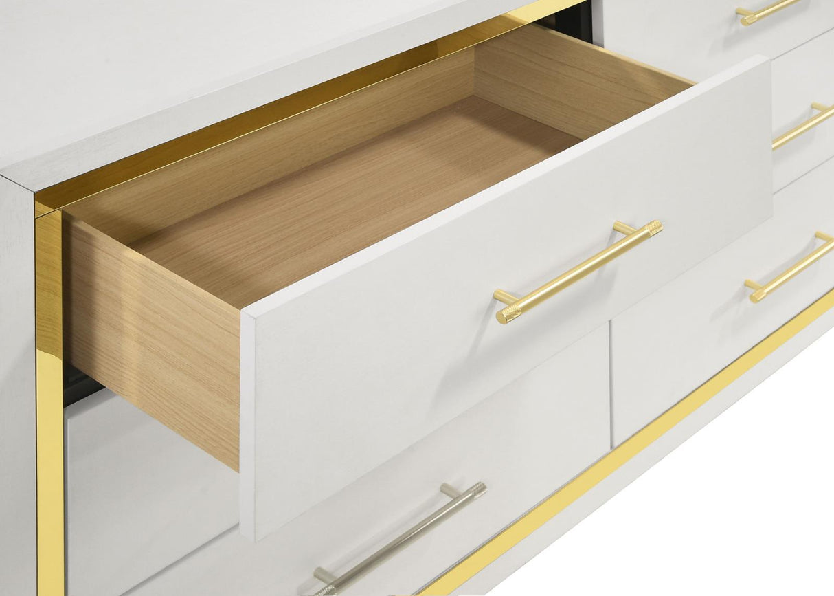 Lucia White 6-drawer Bedroom Dresser by Coaster at Eve Furniture