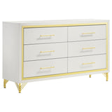 Lucia White 6-drawer Bedroom Dresser by Coaster at Eve Furniture