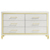 Lucia White 6-drawer Bedroom Dresser by Coaster at Eve Furniture