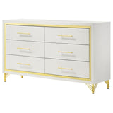 Lucia White 6-drawer Bedroom Dresser by Coaster at Eve Furniture