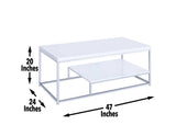 Lucia White Cocktail Table by Steve Silver at Eve Furniture