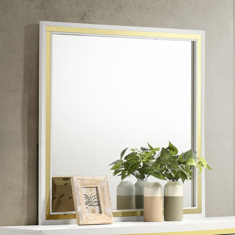 Lucia White Dresser Mirror White by Coaster at Eve Furniture