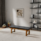 Lucia Bench in Black PU Leather by Ashcroft Imports at Eve Furniture