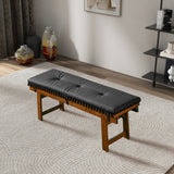 Lucia Bench in Black PU Leather by Ashcroft Imports at Eve Furniture