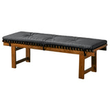 Lucia Bench in Black PU Leather by Ashcroft Imports at Eve Furniture