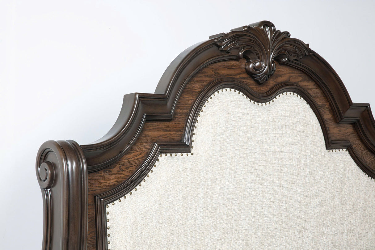 Ludwig Brown King Upholstered Panel Bed by Crown Mark at Eve Furniture