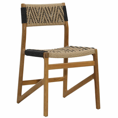 Lumen Outdoor Dining Chair, Natural/Black, Set of 2 by Dovetail at Eve Furniture