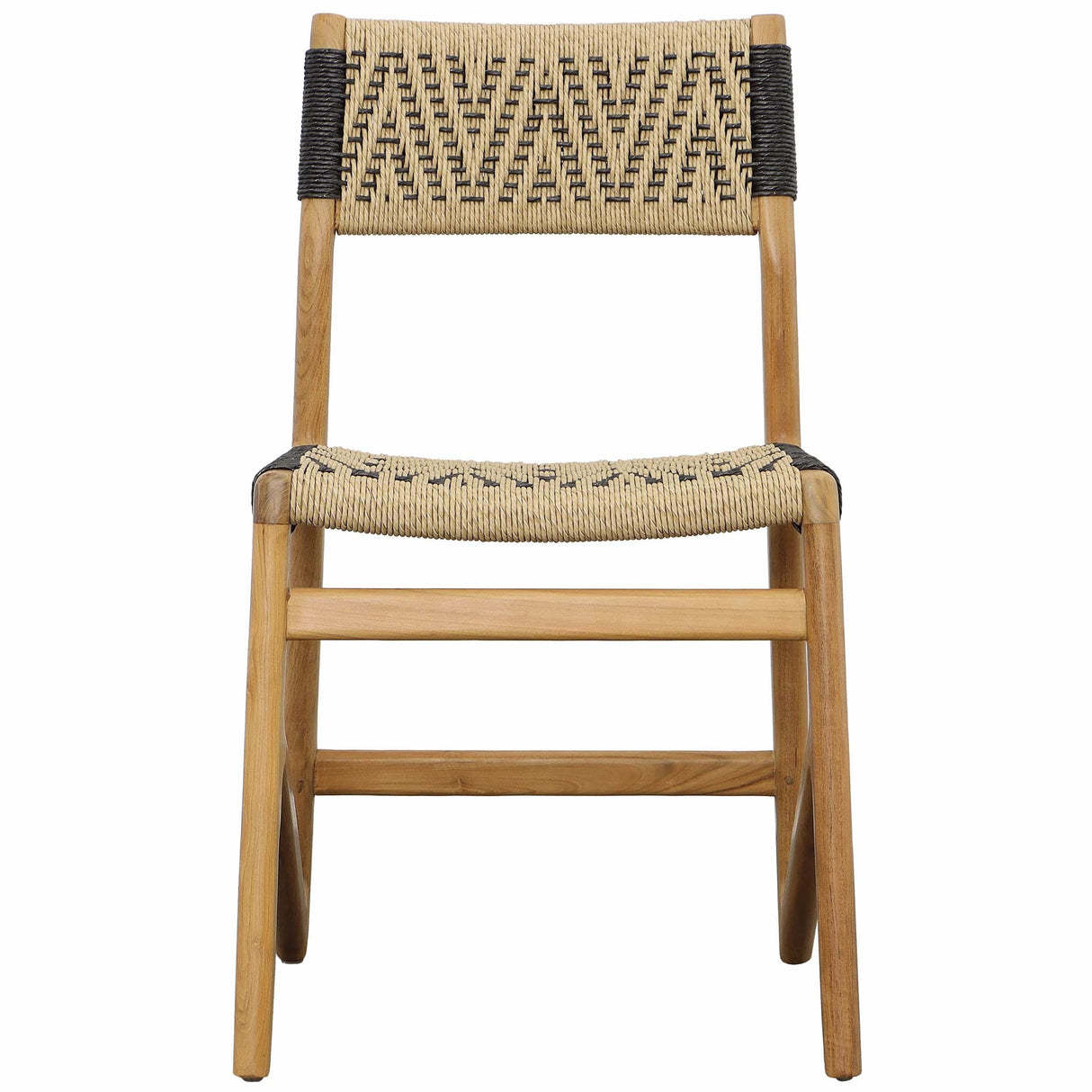 Lumen Outdoor Dining Chair, Natural/Black, Set of 2 by Dovetail at Eve Furniture