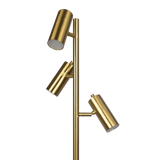 Lumina Brassed Gold Floor Lamp with Rotary Switch Triple Spots Metal Cone Base by Ashcroft Furniture at Eve Furniture