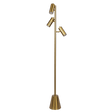 Lumina Brassed Gold Floor Lamp with Rotary Switch Triple Spots Metal Cone Base by Ashcroft Imports at Eve Furniture