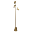 Lumina Brassed Gold Floor Lamp with Rotary Switch Triple Spots Metal Cone Base by Ashcroft Furniture at Eve Furniture
